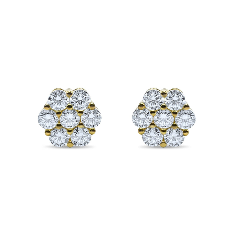 12mm Luxurious Cluster Earrings VVS1 Lab Stones-Jamilah Jewels