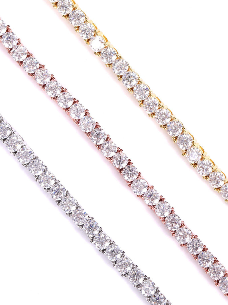 Tennis Bracelet with Round-Cut Lab stone-Jamilah Jewels