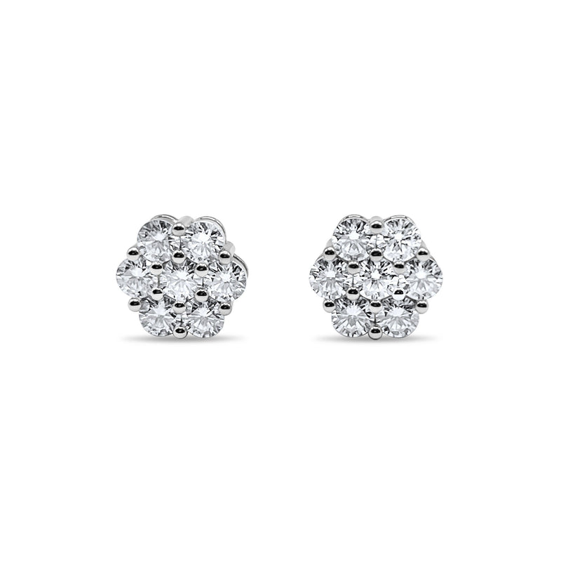 9mm Luxurious Cluster Earrings VVS1 Lab Stones-Jamilah Jewels