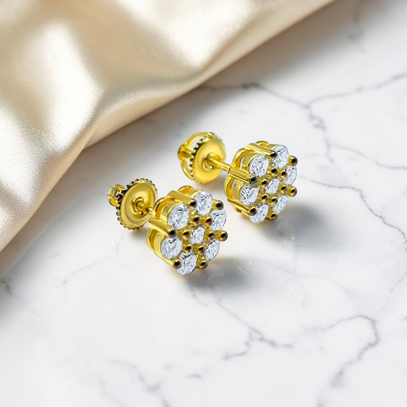 12mm Luxurious Cluster Earrings VVS1 Lab Stones