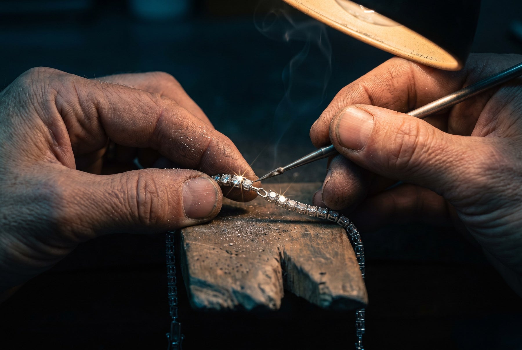 A piece being repaired at the bench under the lifetime guarantee