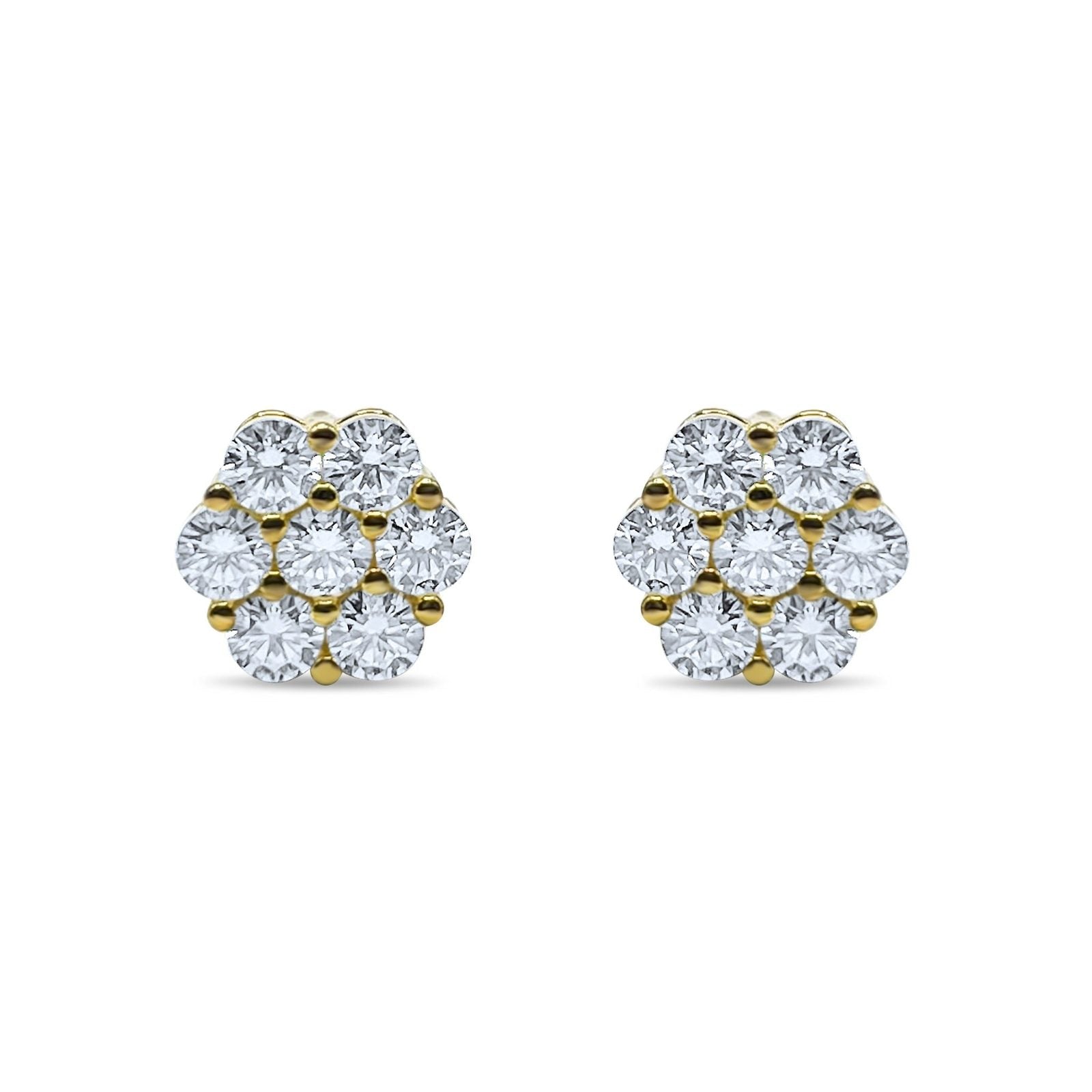 12mm Luxurious Cluster Earrings VVS1 Lab Stones-Jamilah Jewels