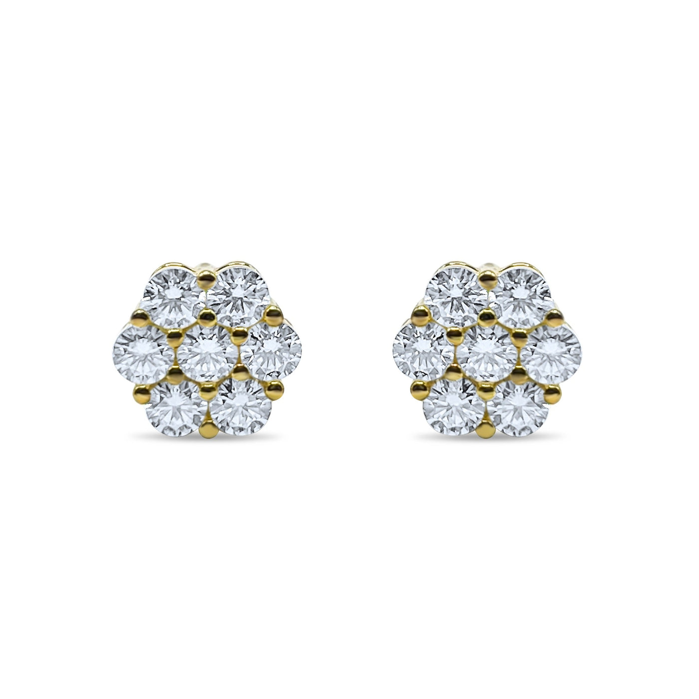 12mm Luxurious Cluster Earrings VVS1 Lab Stones-Jamilah Jewels