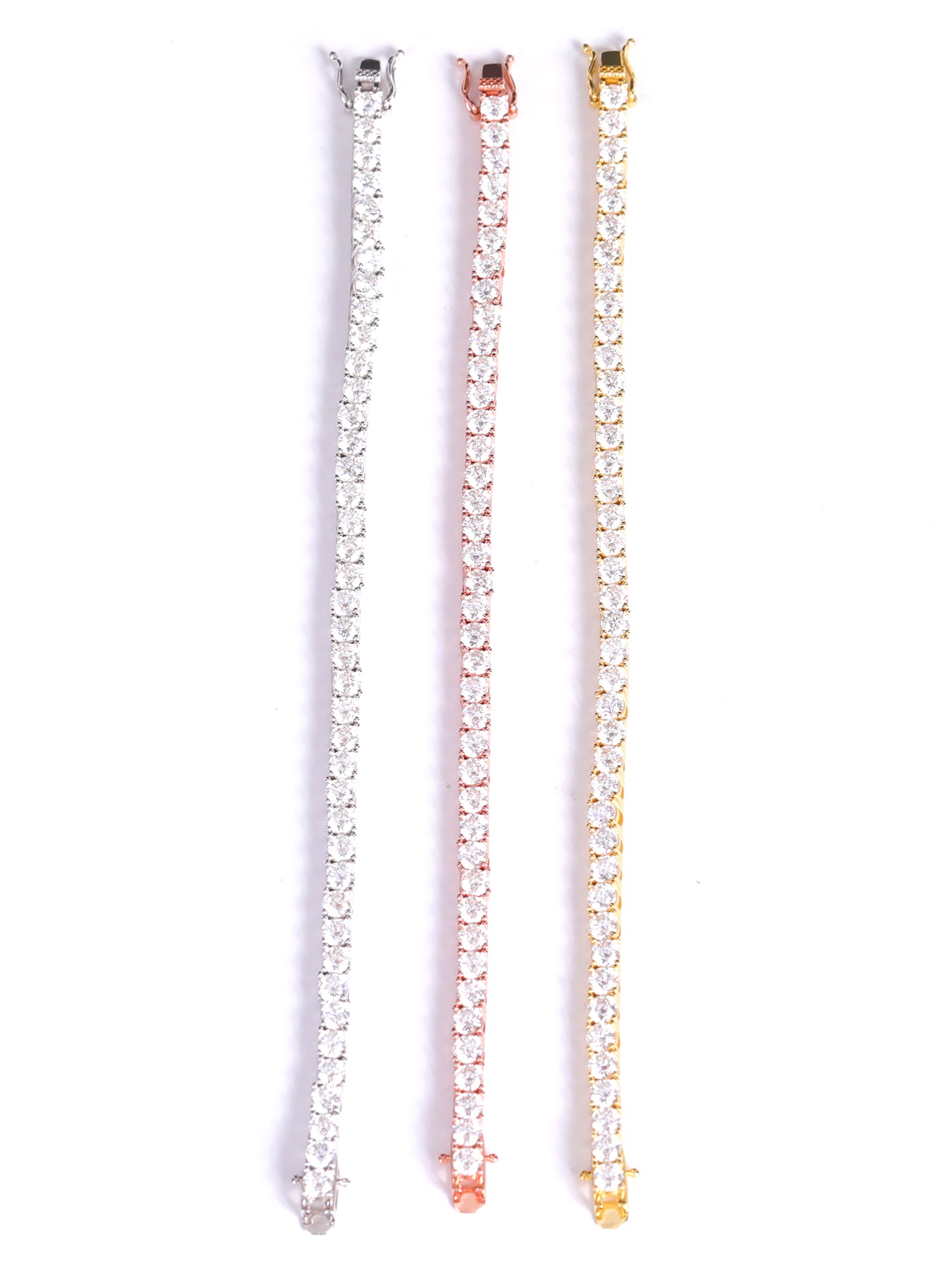 Tennis Bracelet with Round-Cut Lab stone-Jamilah Jewels