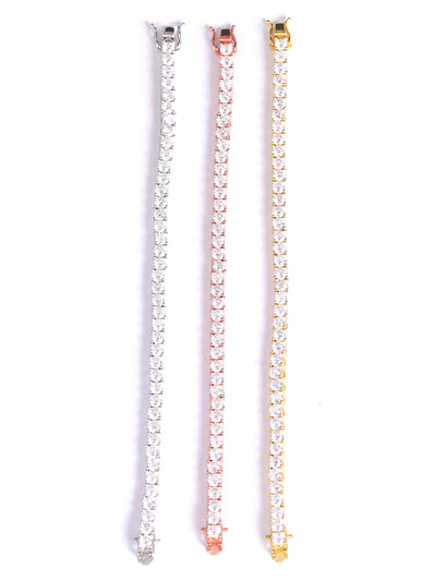 Tennis Bracelet with Round-Cut Lab stone-Jamilah Jewels