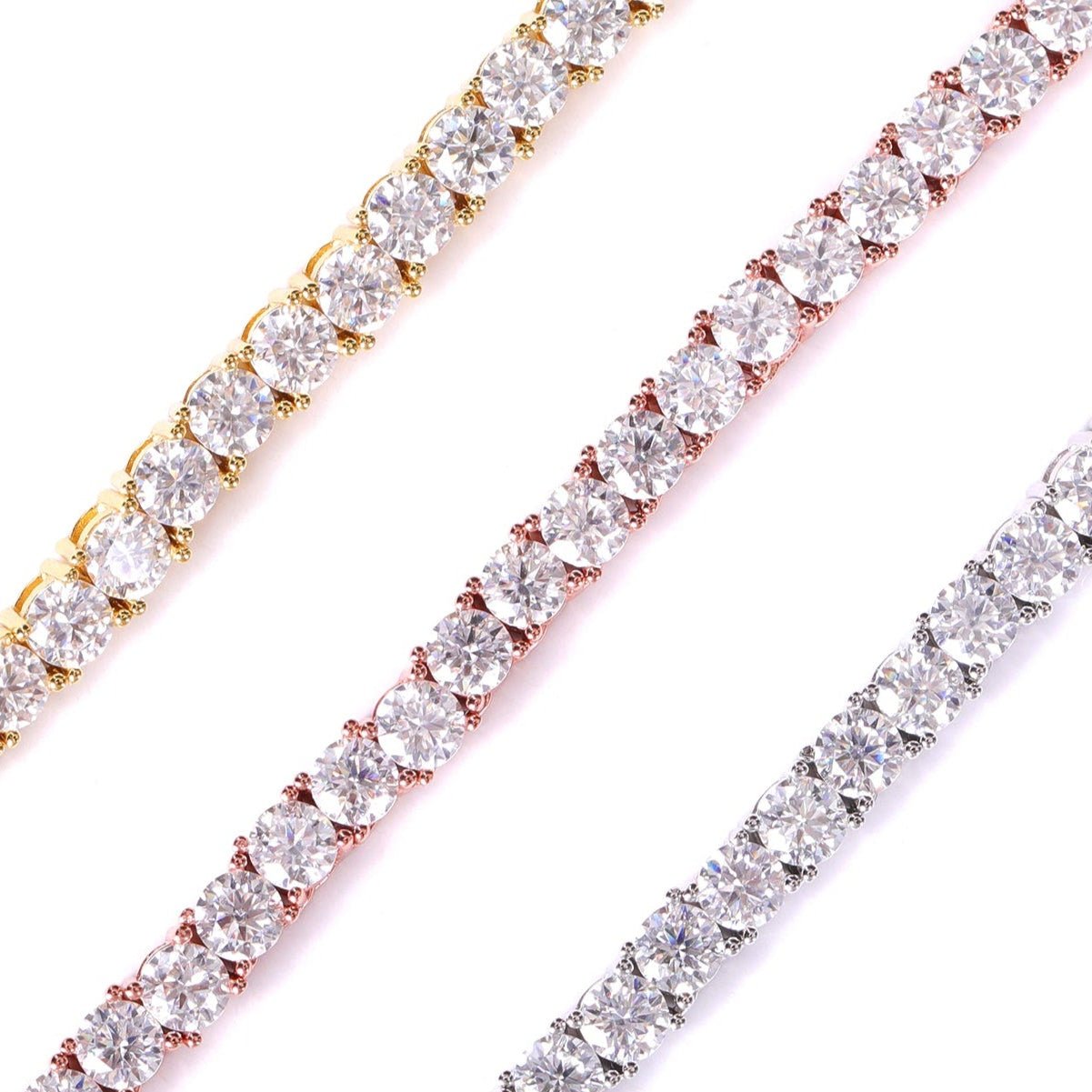 Tennis Bracelet with Round-Cut Lab stone-Jamilah Jewels