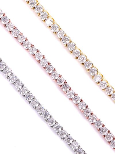 Tennis Bracelet with Round-Cut Lab stone-Jamilah Jewels