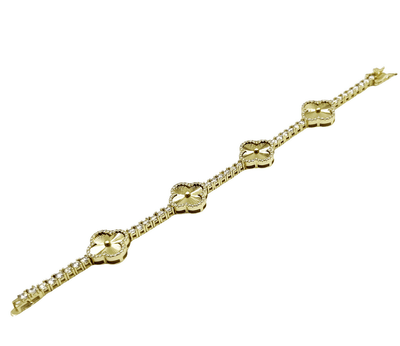 3mm LUXE CLOVER TENNIS BRACELET-Jamilah Jewels