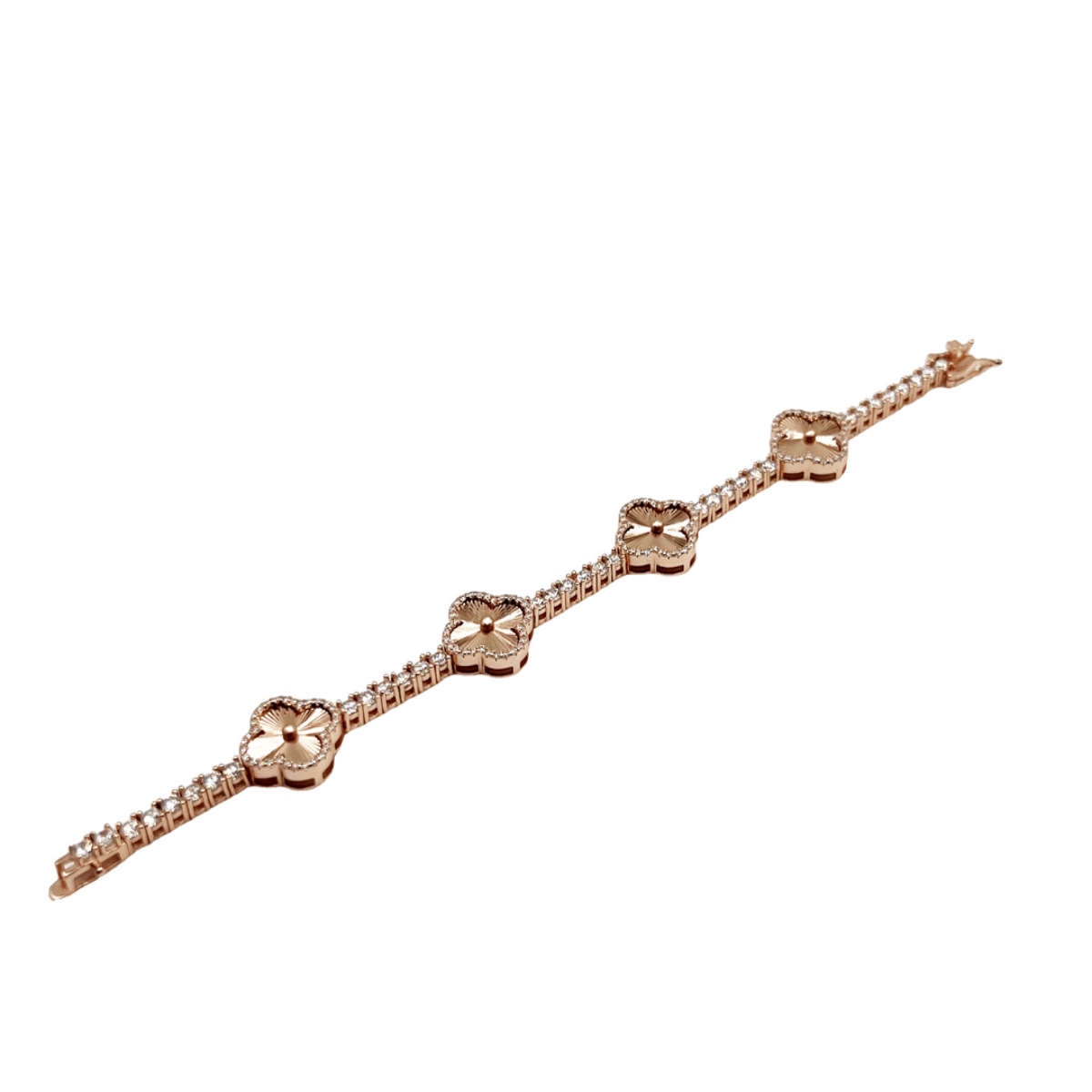 3MM Clover Tennis Bracelet | VVS Silver | Jamilah Jewels