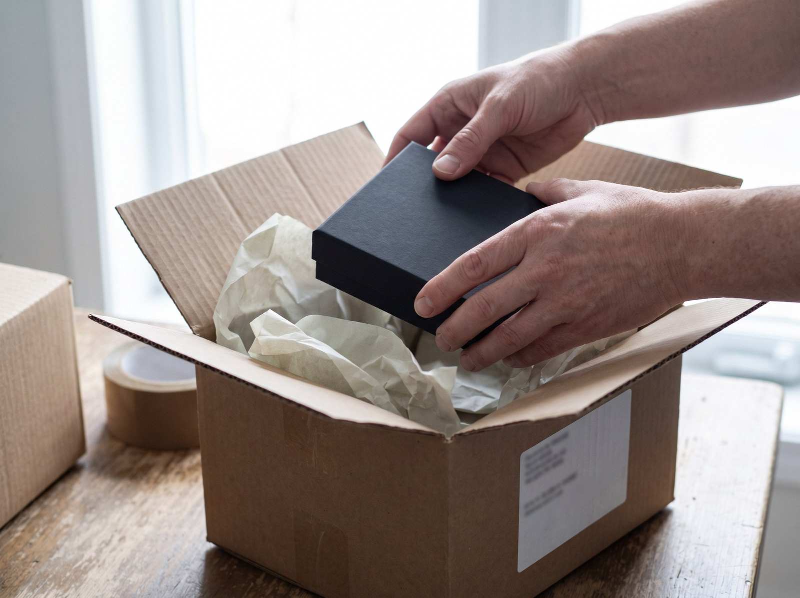 A finished custom piece inspected and packed in its gift box