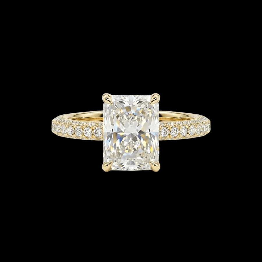 Custom 2 CT radiant cut wedding ring by Jamilah Jewels - 2.01 carat lab diamond in solid 14k gold