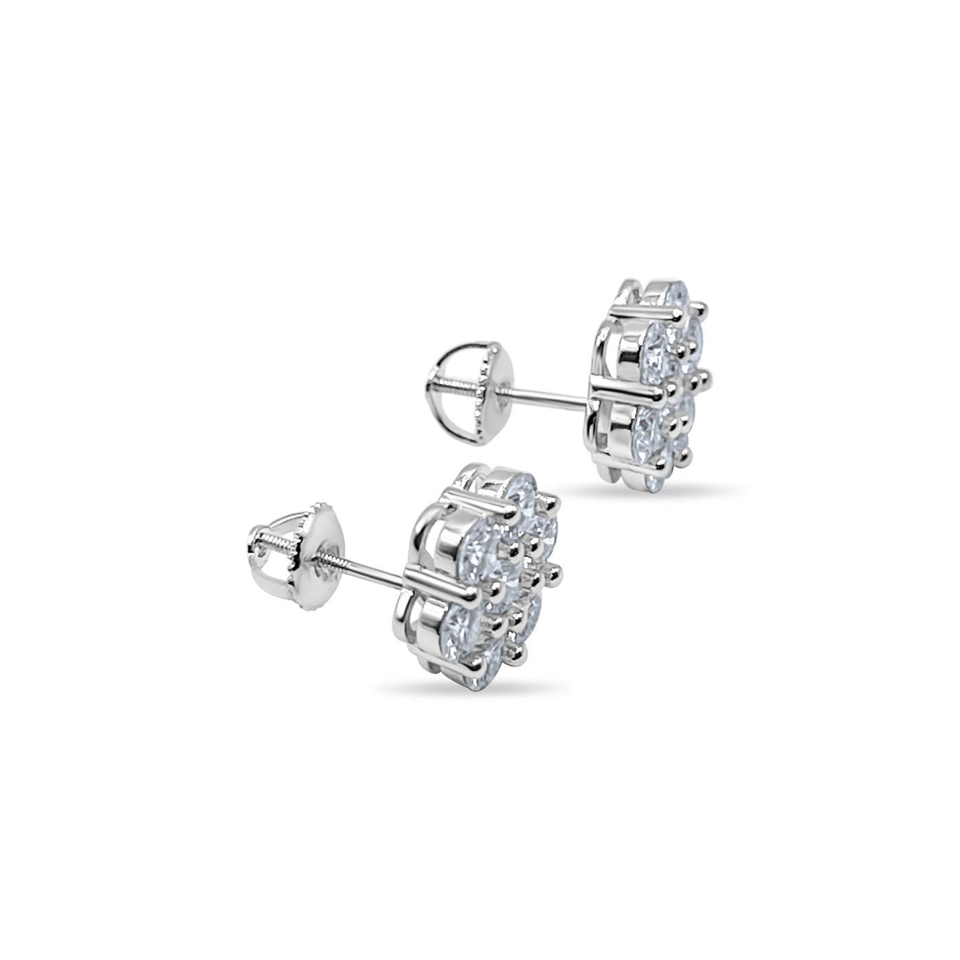 9mm Luxurious Cluster Earrings VVS1 Lab Stones-Jamilah Jewels