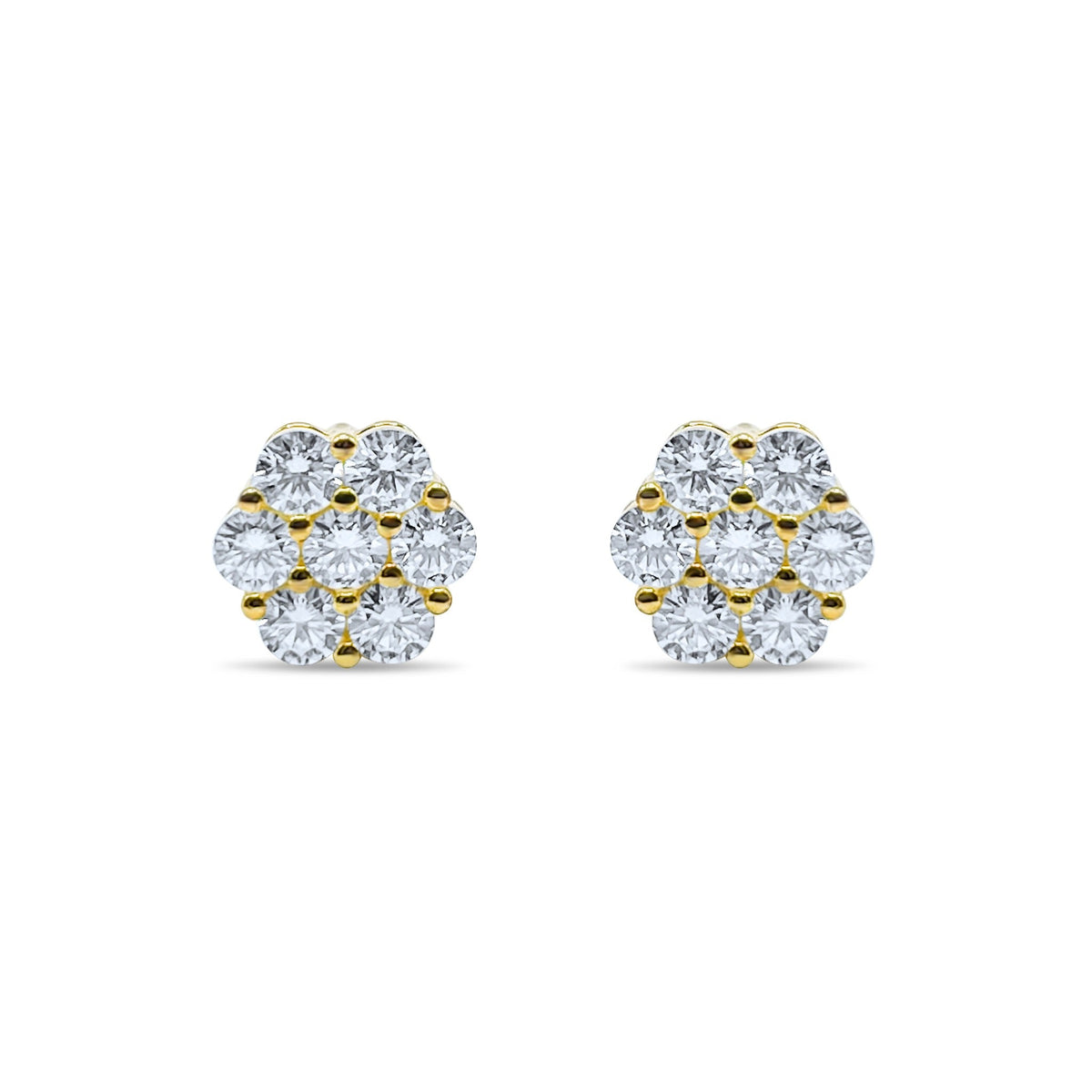 9mm Luxurious Cluster Earrings VVS1 Lab Stones-Jamilah Jewels