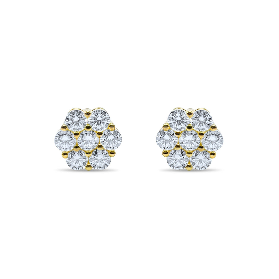 9mm Luxurious Cluster Earrings VVS1 Lab Stones-Jamilah Jewels
