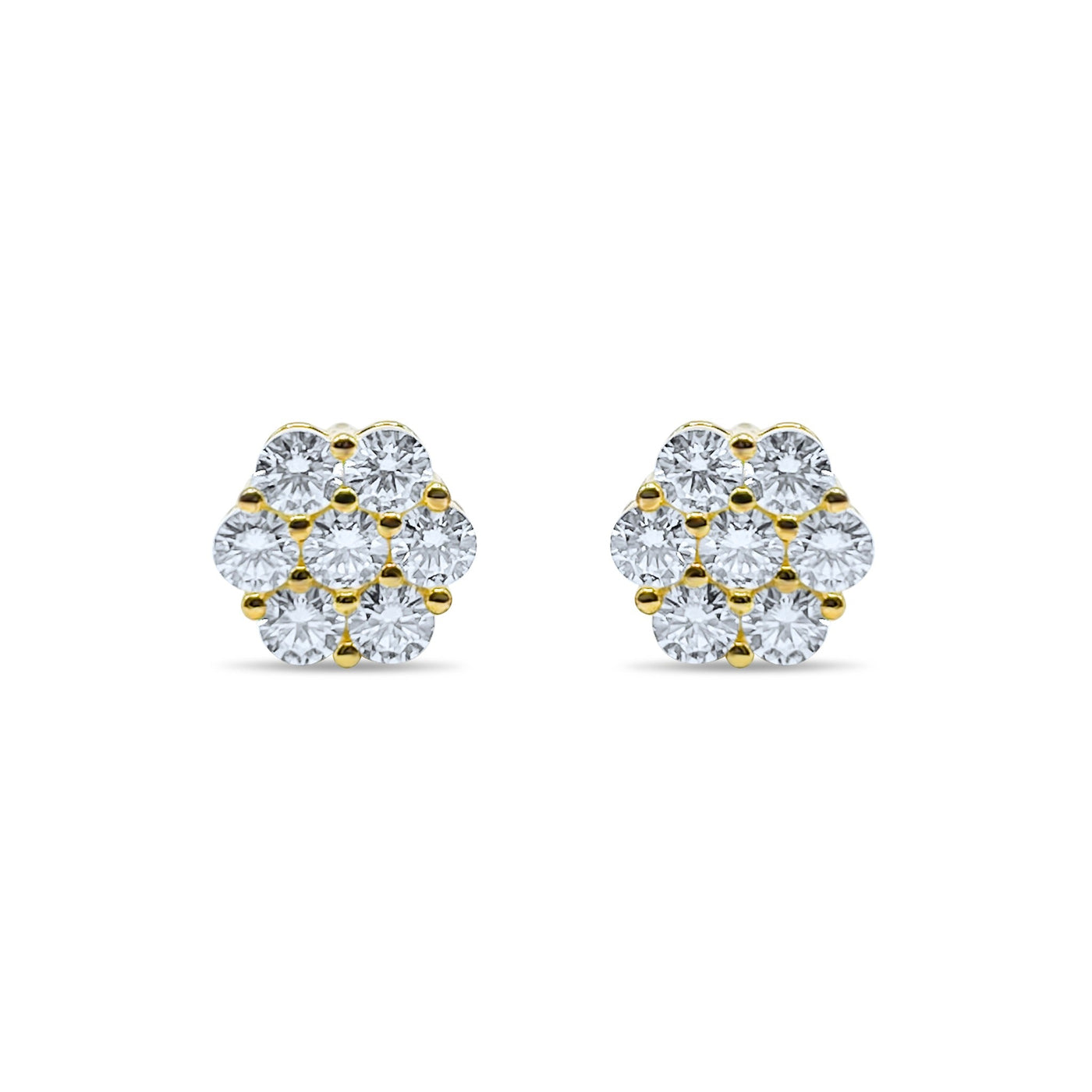 9mm Luxurious Cluster Earrings VVS1 Lab Stones-Jamilah Jewels