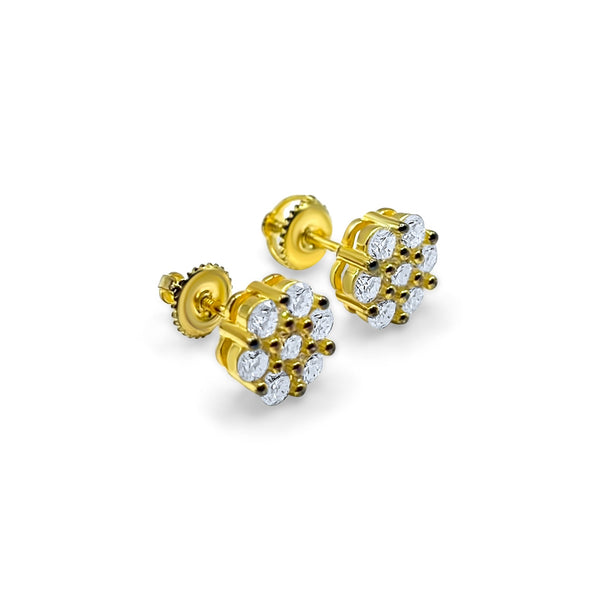 9mm Luxurious Cluster Earrings VVS1 Lab Stones-Jamilah Jewels