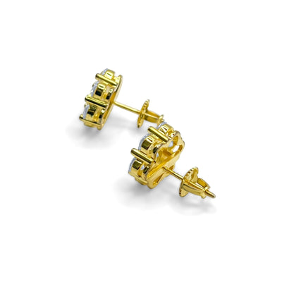 9mm Luxurious Cluster Earrings VVS1 Lab Stones-Jamilah Jewels