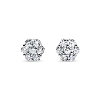 9mm Luxurious Cluster Earrings VVS1 Lab Stones-Jamilah Jewels