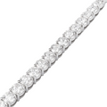 A close-up of the 4mm Tennis Bracelet with Round-Cut Lab Stone, crafted in 925 sterling silver and featuring a single row of round, sparkling lab stones set in secure prongs.