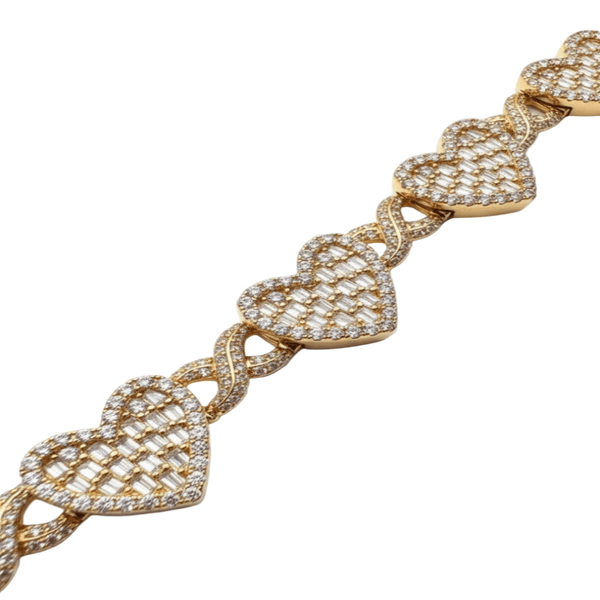 ‘Eternal Flame’ Baguette Heart Bracelet-Jamilah Jewels