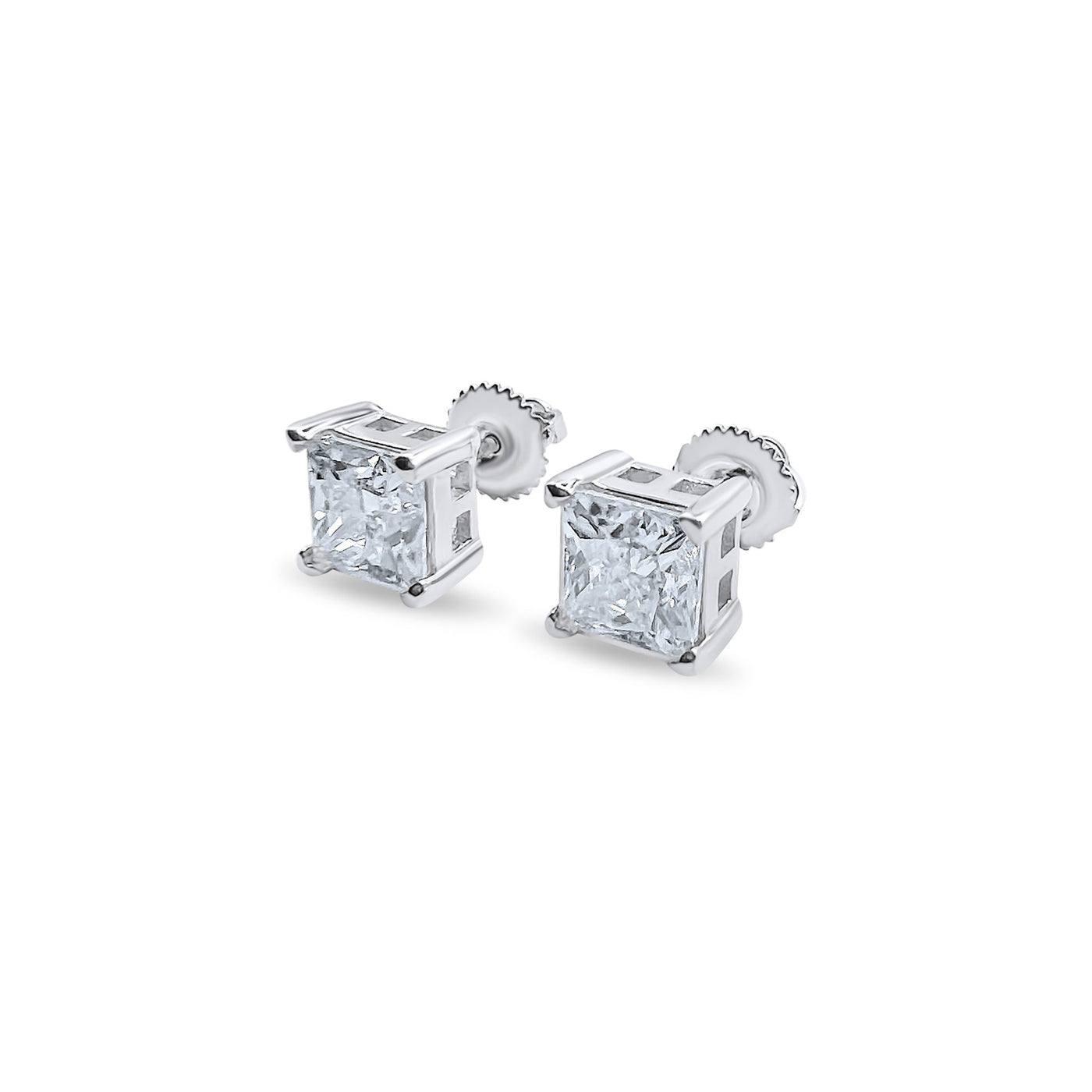 Luxe Princess Cut VVS Lab Stone Earrings-Jamilah Jewels