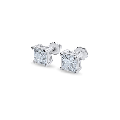 Luxe Princess Cut VVS Lab Stone Earrings-Jamilah Jewels