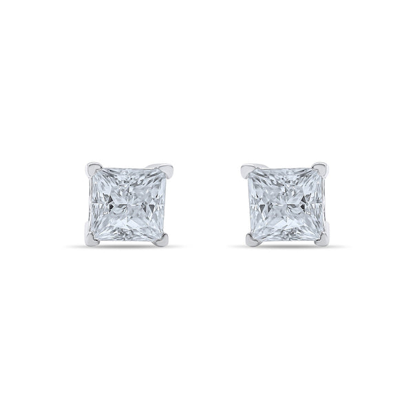 Luxe Princess Cut VVS Lab Stone Earrings-Jamilah Jewels