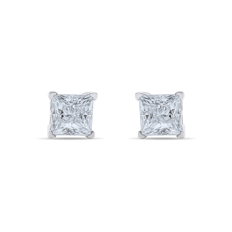 Luxe Princess Cut VVS Lab Stone Earrings-Jamilah Jewels