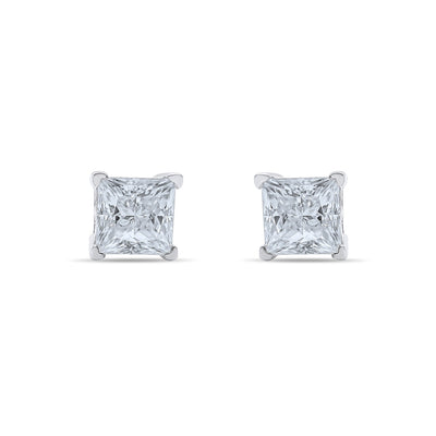 Luxe Princess Cut VVS Lab Stone Earrings-Jamilah Jewels