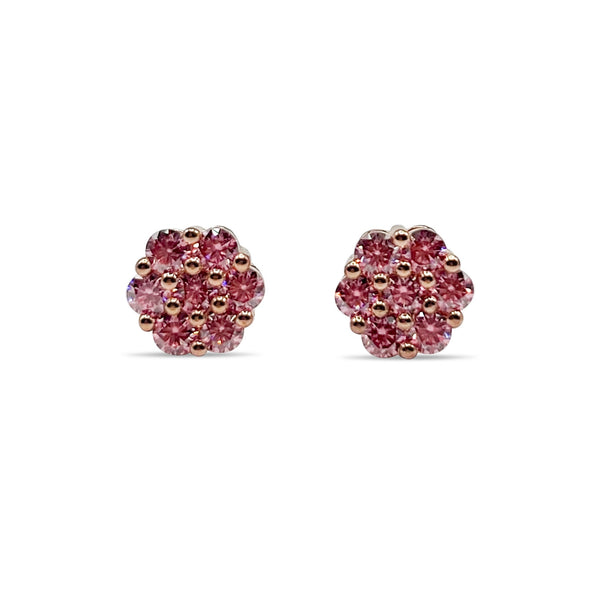 Luxurious Pink Cluster Earrings VVS1 Lab Stones-Jamilah Jewels