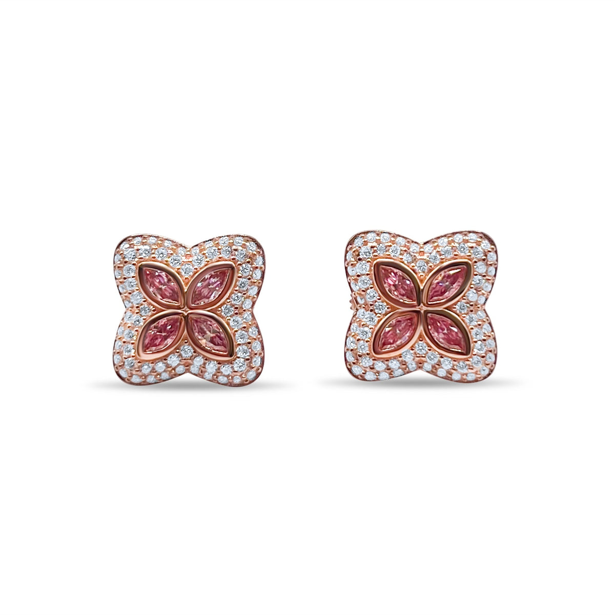 Radiant Marquise Rose Gold Earrings