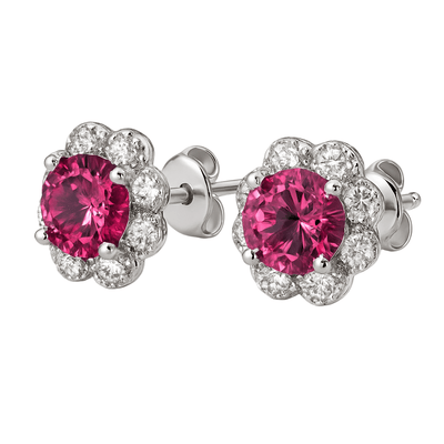 ‘rose light’ Petal Halo Earrings-Jamilah Jewels