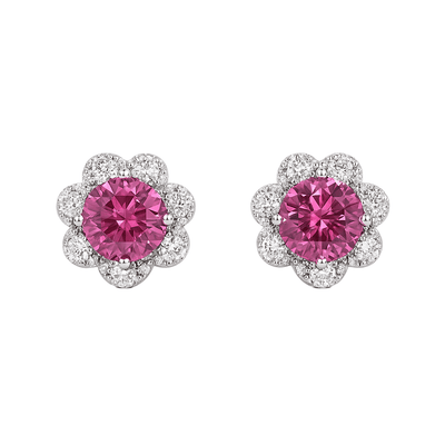 ‘rose light’ Petal Halo Earrings-Jamilah Jewels