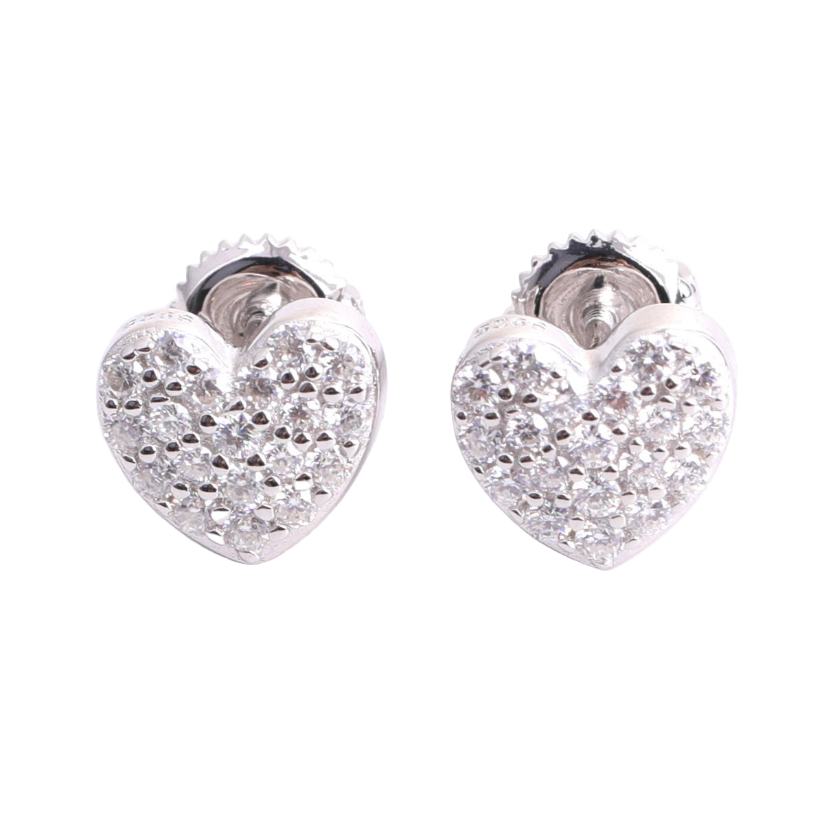 Timeless Heart Pavé Earrings VVS Stones-Jamilah Jewels