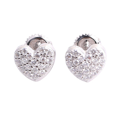 Timeless Heart Pavé Earrings VVS Stones-Jamilah Jewels