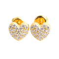 Timeless Heart Pavé Earrings VVS Stones-Jamilah Jewels