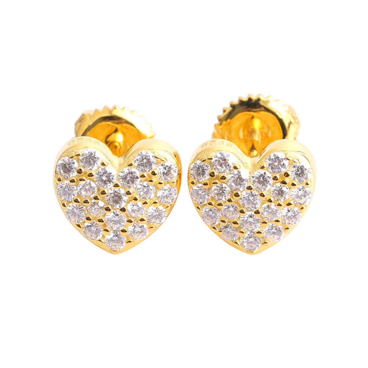 Timeless Heart Pavé Earrings VVS Stones-Jamilah Jewels
