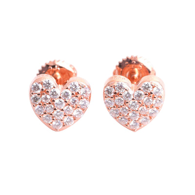 Timeless Heart Pavé Earrings VVS Stones-Jamilah Jewels
