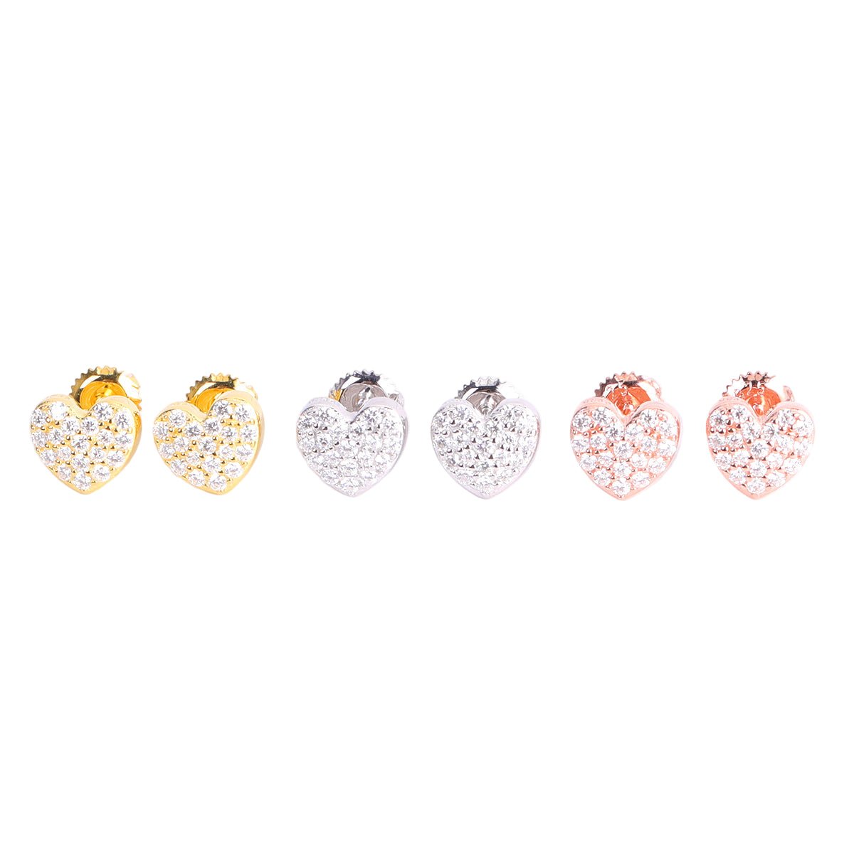 Timeless Heart Pavé Earrings VVS Stones-Jamilah Jewels