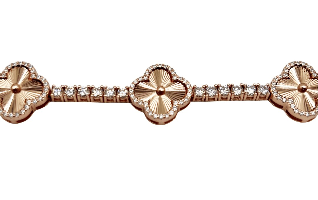 3mm Luxe Clover Tennis Bracelet — VVS Moissanite .925 Sterling Silver — Jamilah Jewels