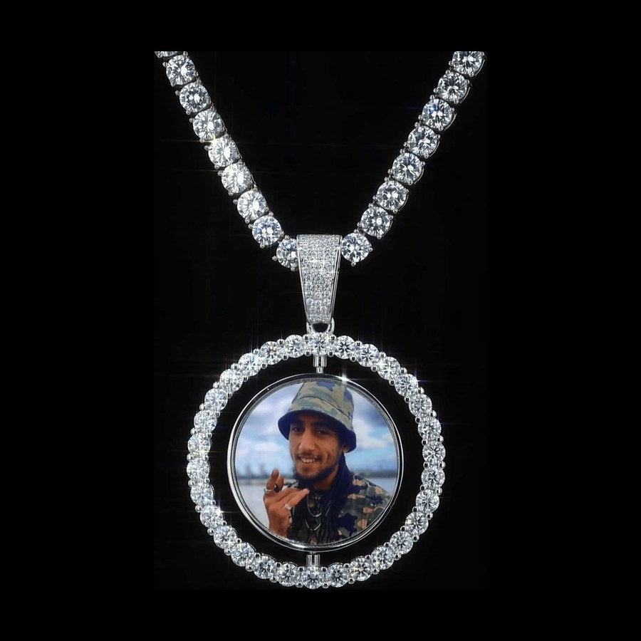 Custom Double-Sided Memorial Pendant - Front View