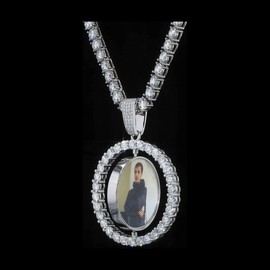 Custom Double-Sided Memorial Pendant - Side View