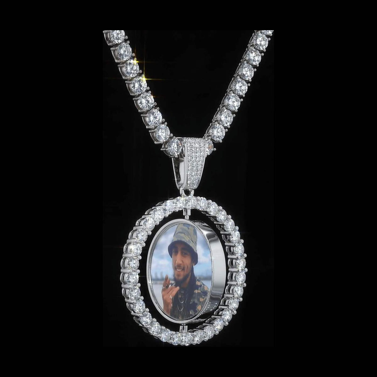 Custom Double-Sided Memorial Pendant - Back View