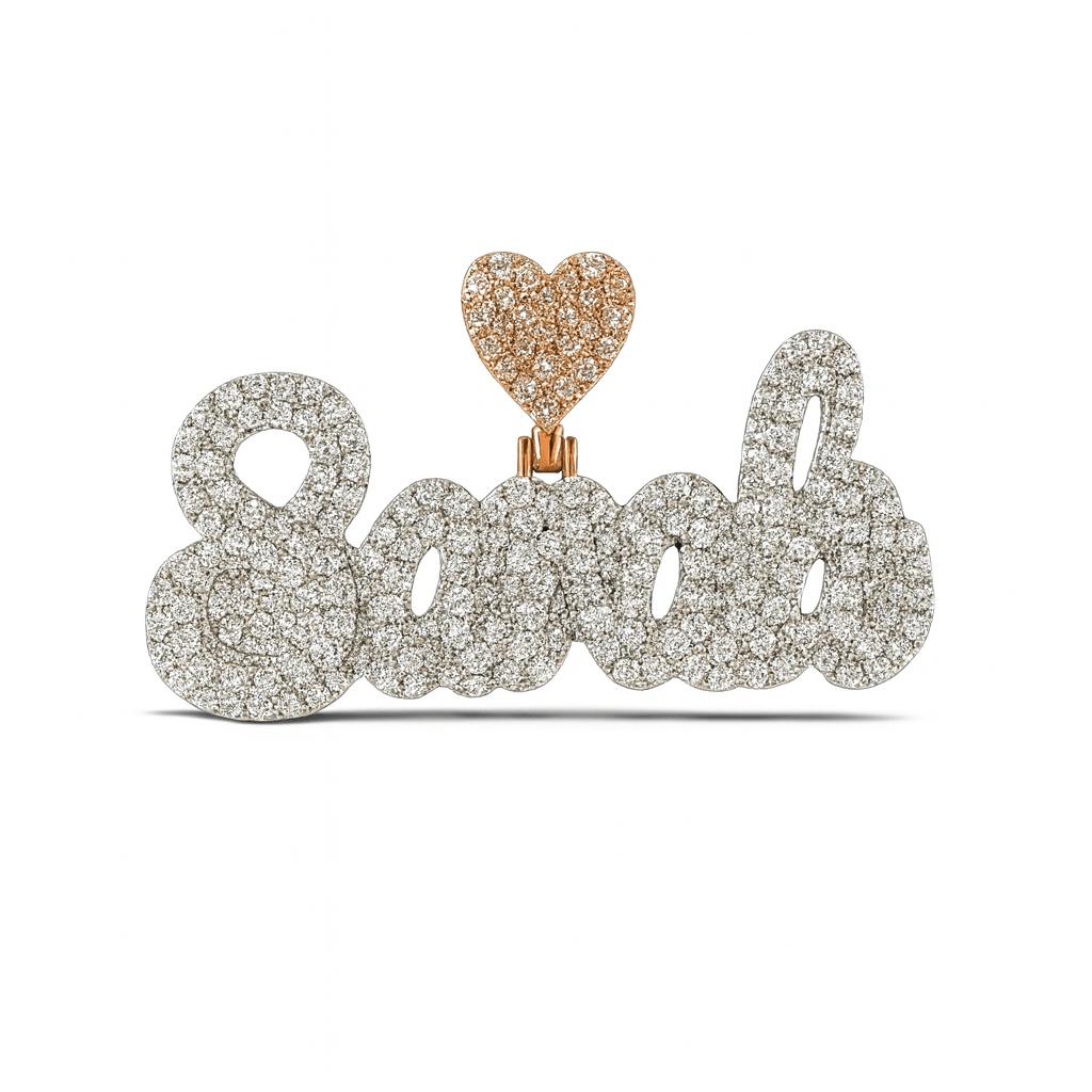 Custom name pendant with a free moissanite tennis chain