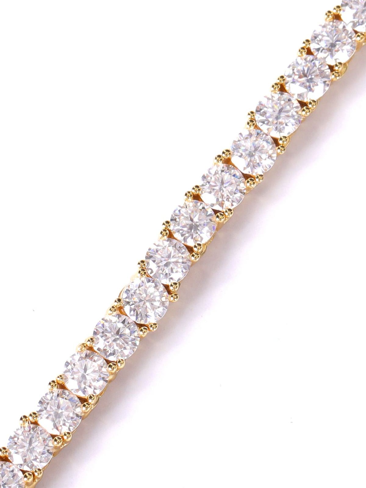 4mm Tennis Chain with Round-Cut Lab Stone close-up - VVS Moissanite & .925 Sterling Silver - Jamilah Jewels