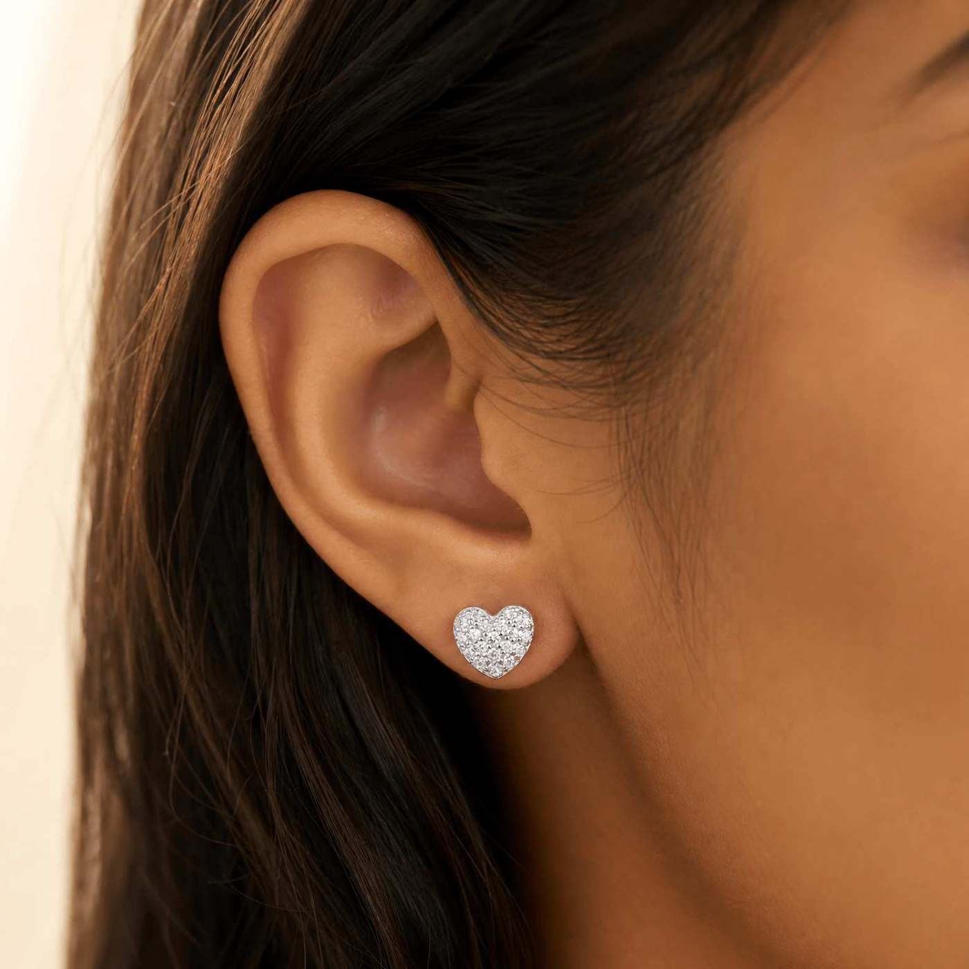 Timeless Heart Pavé Earrings VVS Stones by Jamilah Jewels - VVS Moissanite & .925 Sterling Silver Jewelry