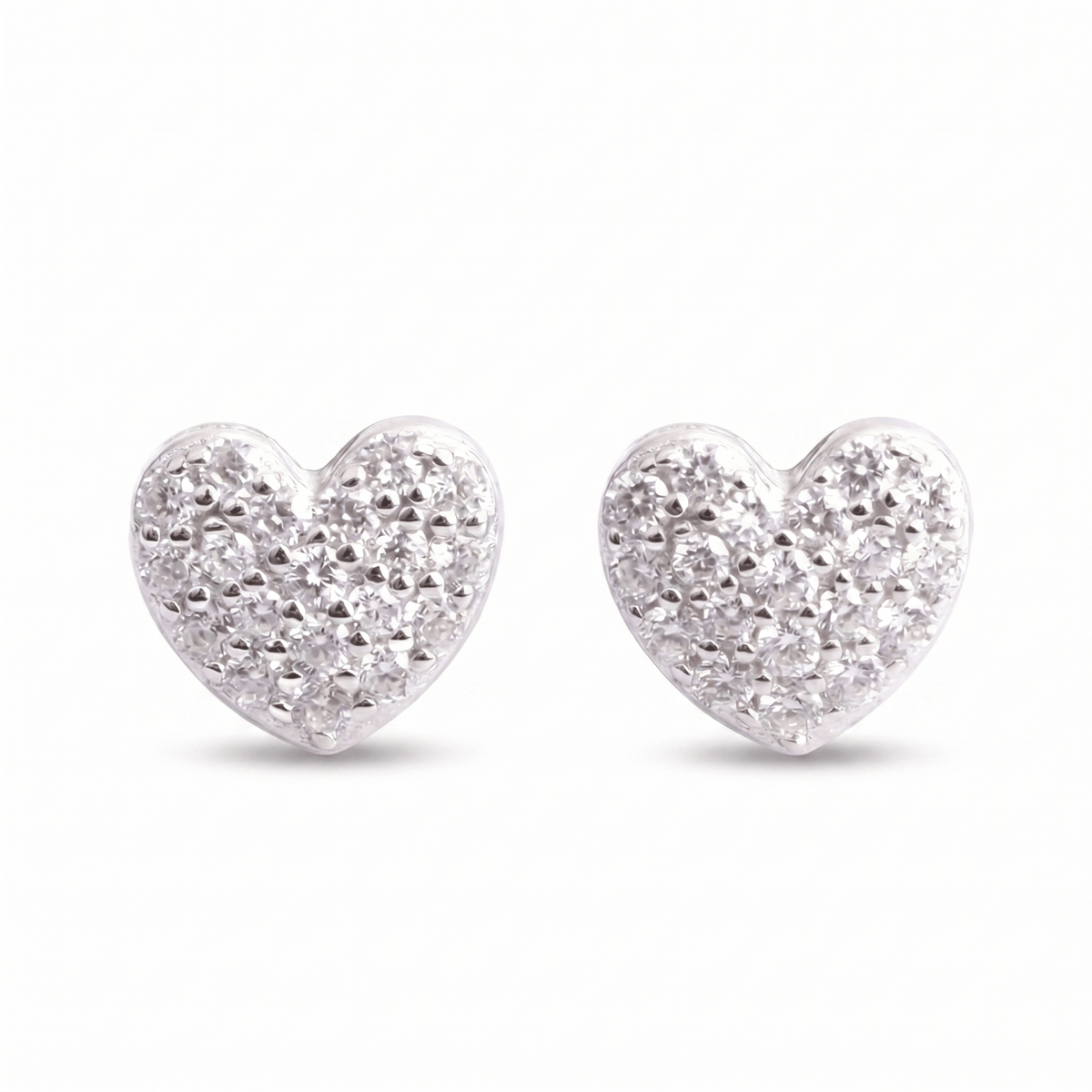 Timeless Heart Pavé Earrings VVS Stones