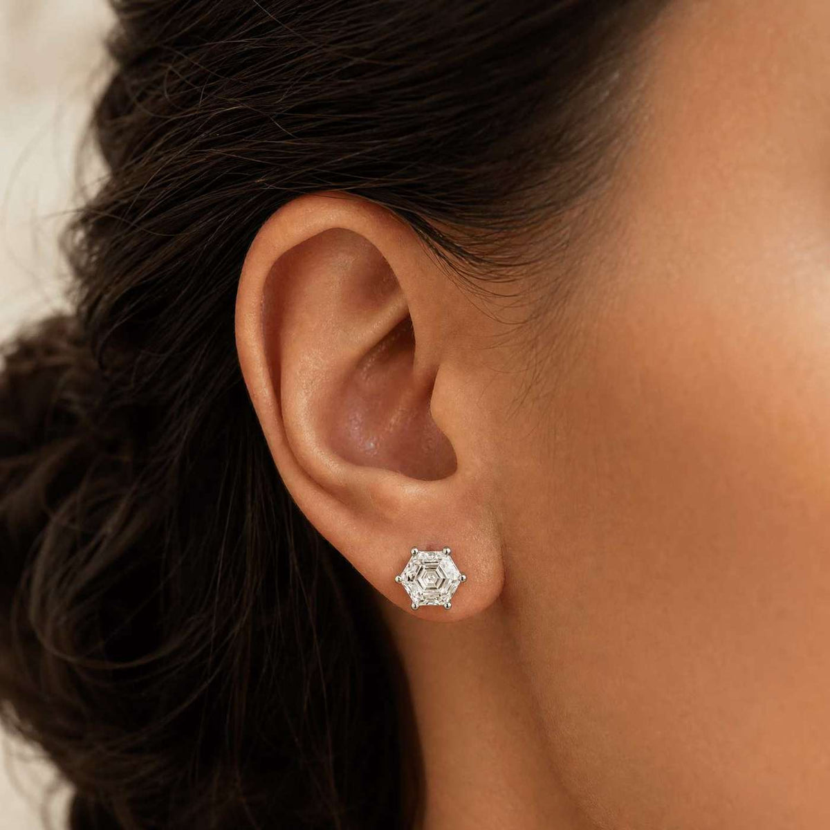 'Hexaluxe' Regal Statement Earrings by Jamilah Jewels - VVS Moissanite & .925 Sterling Silver Jewelry