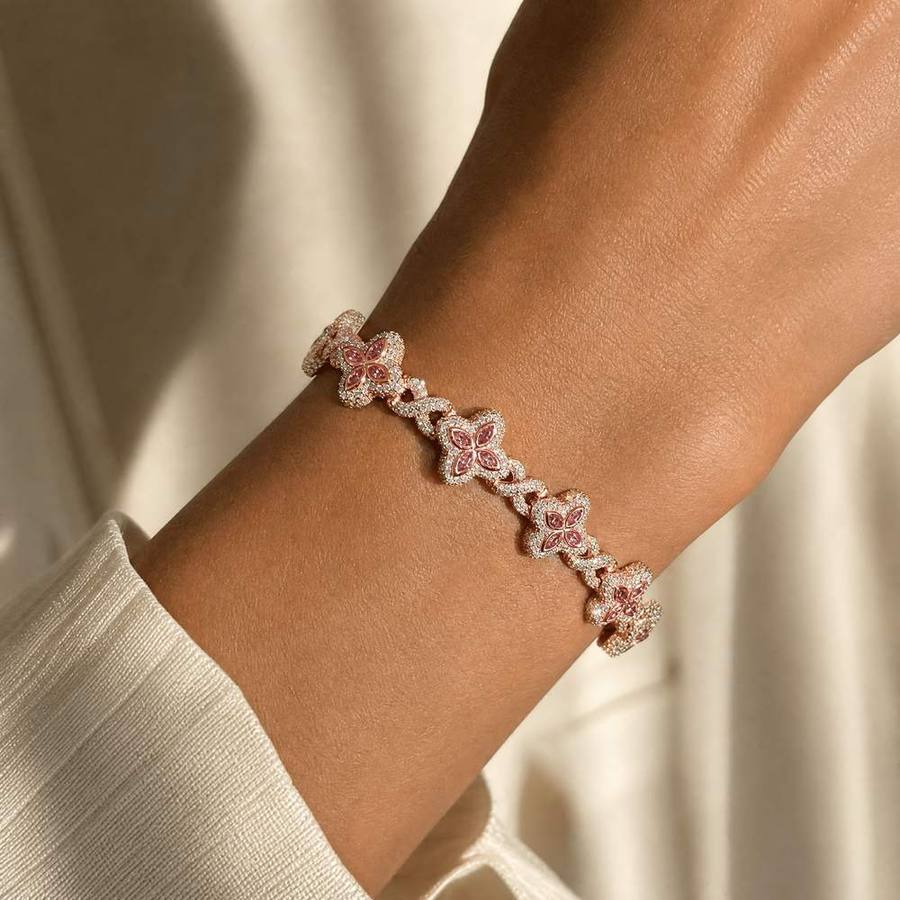 Marquise Clover Luxury Bracelet by Jamilah Jewels - VVS Moissanite & .925 Sterling Silver Jewelry
