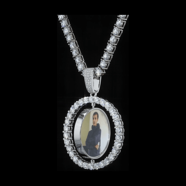 Custom Double-Sided Memorial Pendant - Side View